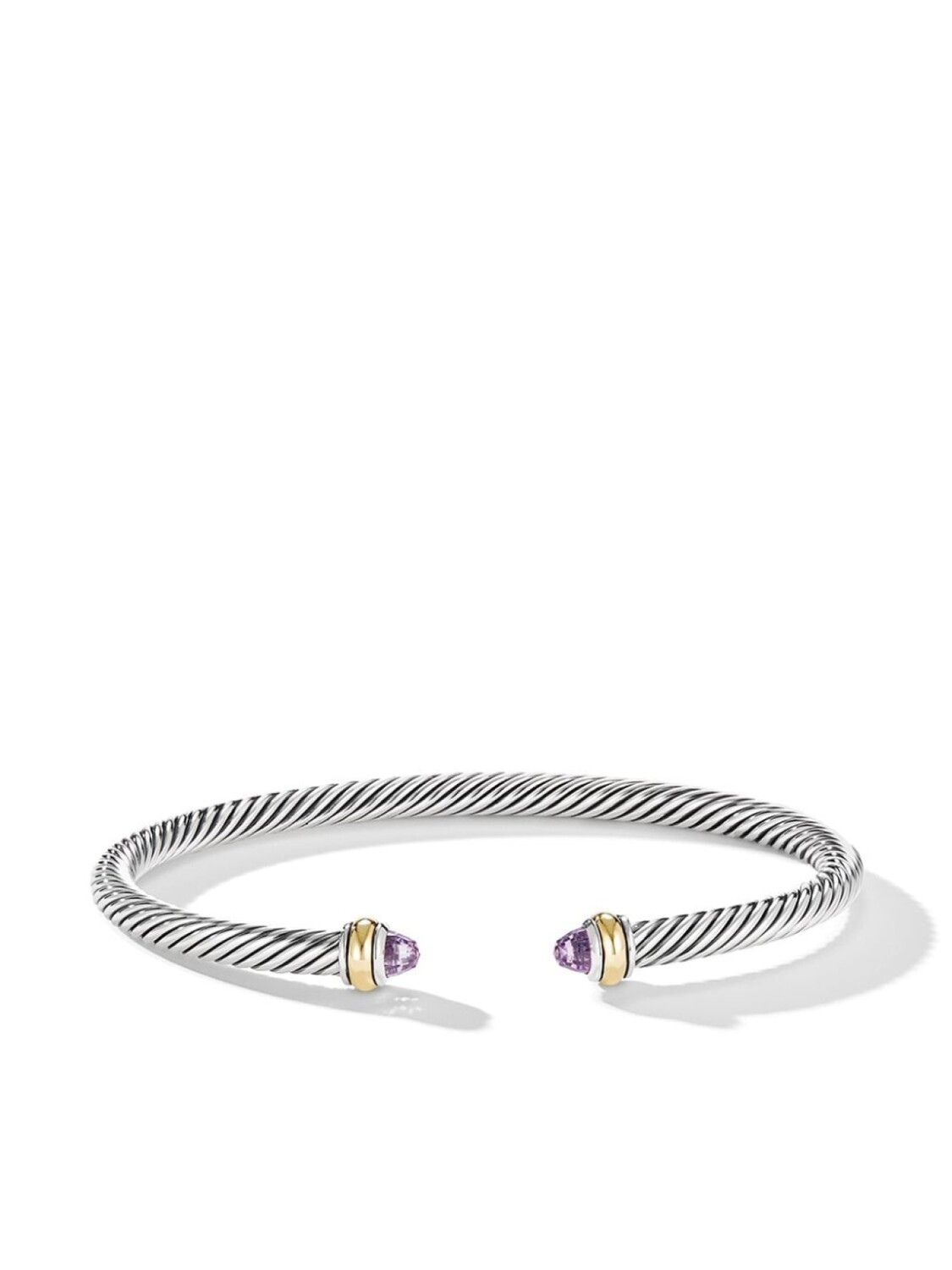 Браслет Cable Classics из серебра и желтого золота с аметистом David Yurman, серебряный 
Браслет Cable Classics из серебра и желтого золота с аметистом David Yurman, серебряный