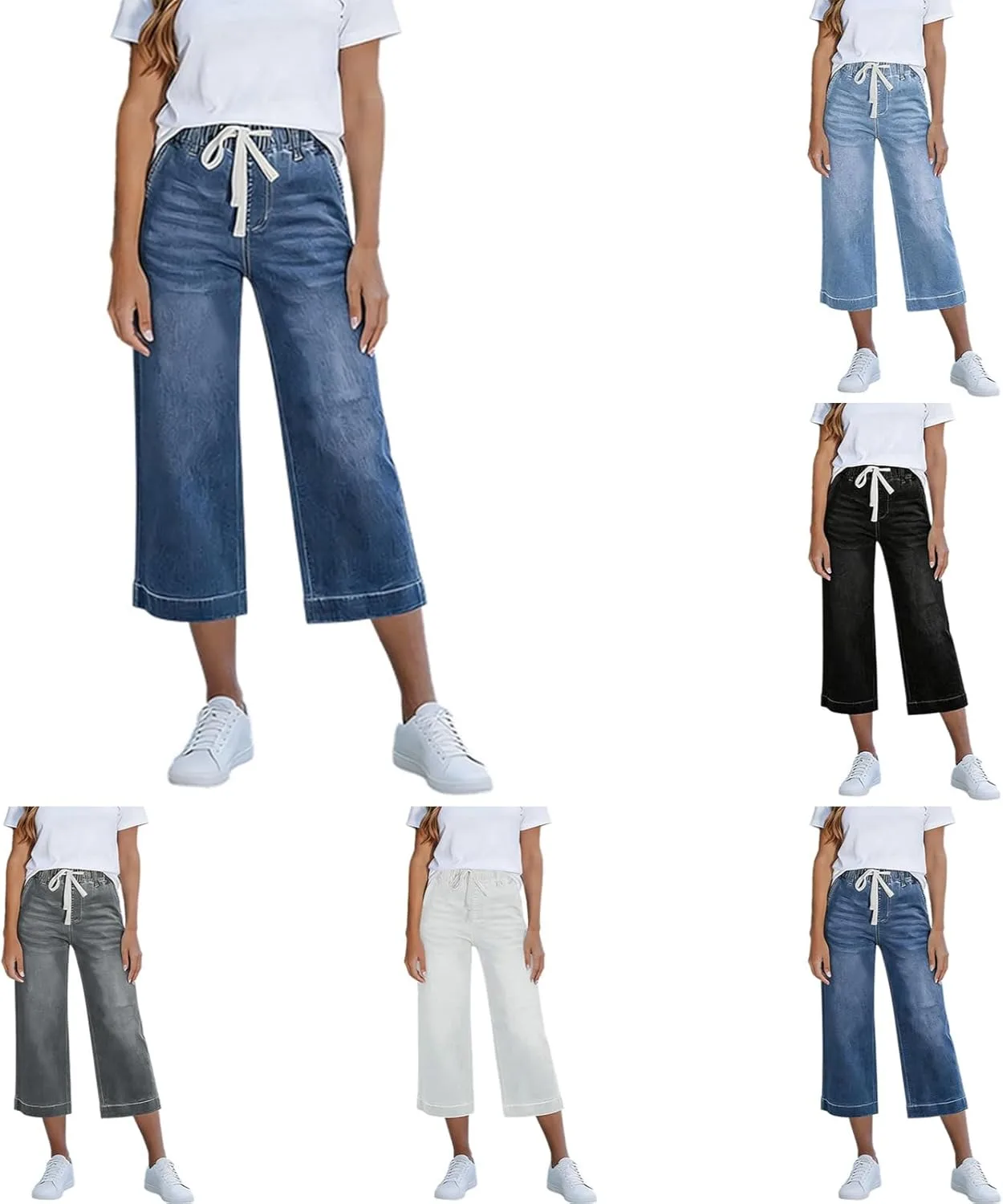 Женские капри джинсы Casual Summer с эластичным поясом на шнурке
Женские капри джинсы Casual Summer с эластичным поясом на шнурке