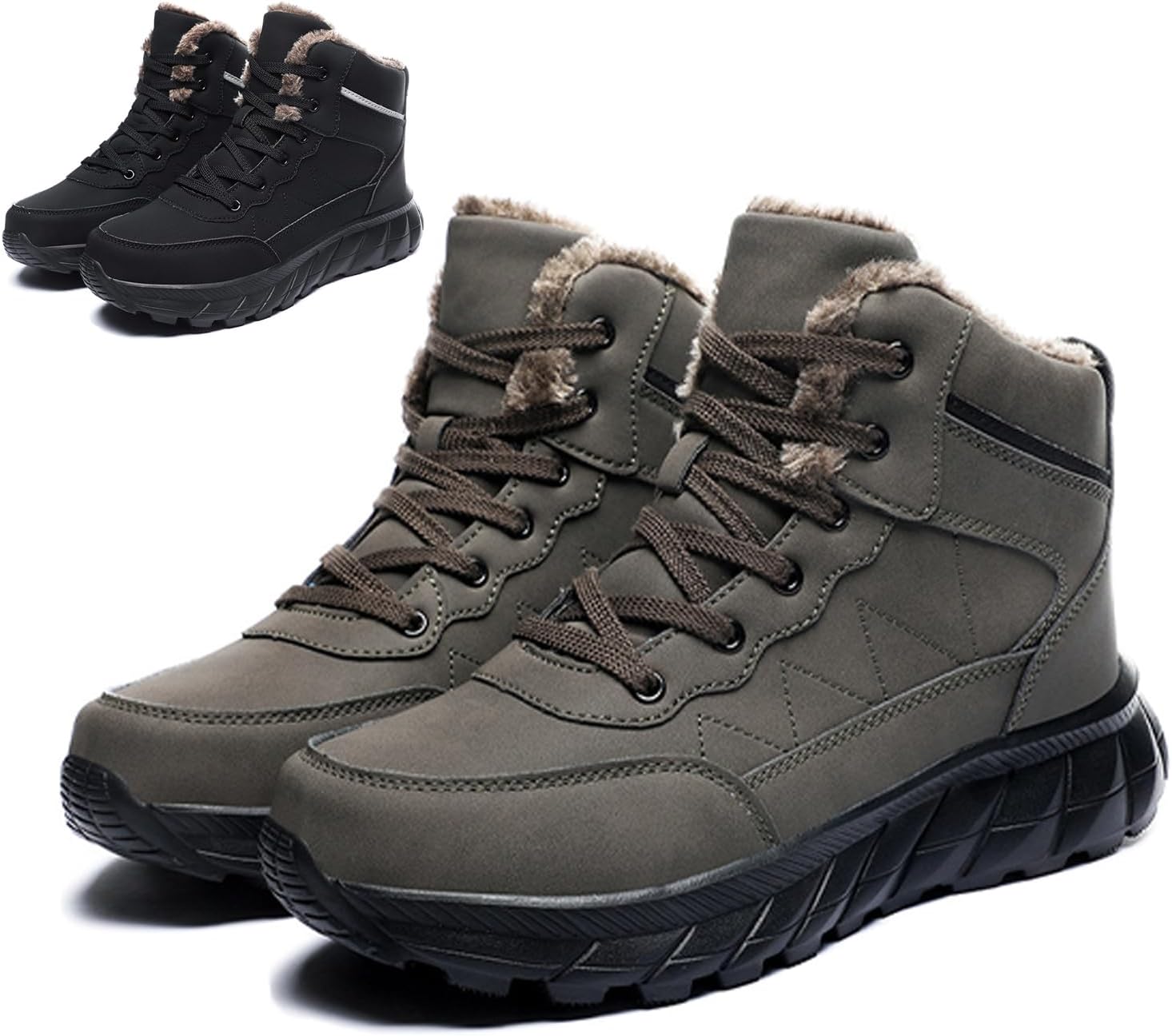 Мужские теплые зимние ботинки на шнуровке с платформой, удобные, с меховой подкладкой, с противоскользящей подошвой, для улицы, походов, прогулок и работы, ботинки до щиколотки Nejkg, хаки
Мужские теплые зимние ботинки на шнуровке с платформой, удобные, с меховой подкладкой, с противоскользящей подошвой, для улицы, походов, прогулок и работы, ботинки до щиколотки Nejkg, хаки