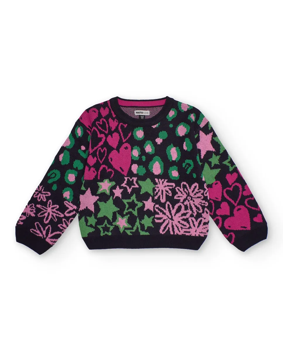 Многоцветный свитер для девочки с принтом в виде сердечек, звезд и цветов Tuc tuc
Многоцветный свитер для девочки с принтом в виде сердечек, звезд и цветов Tuc tuc