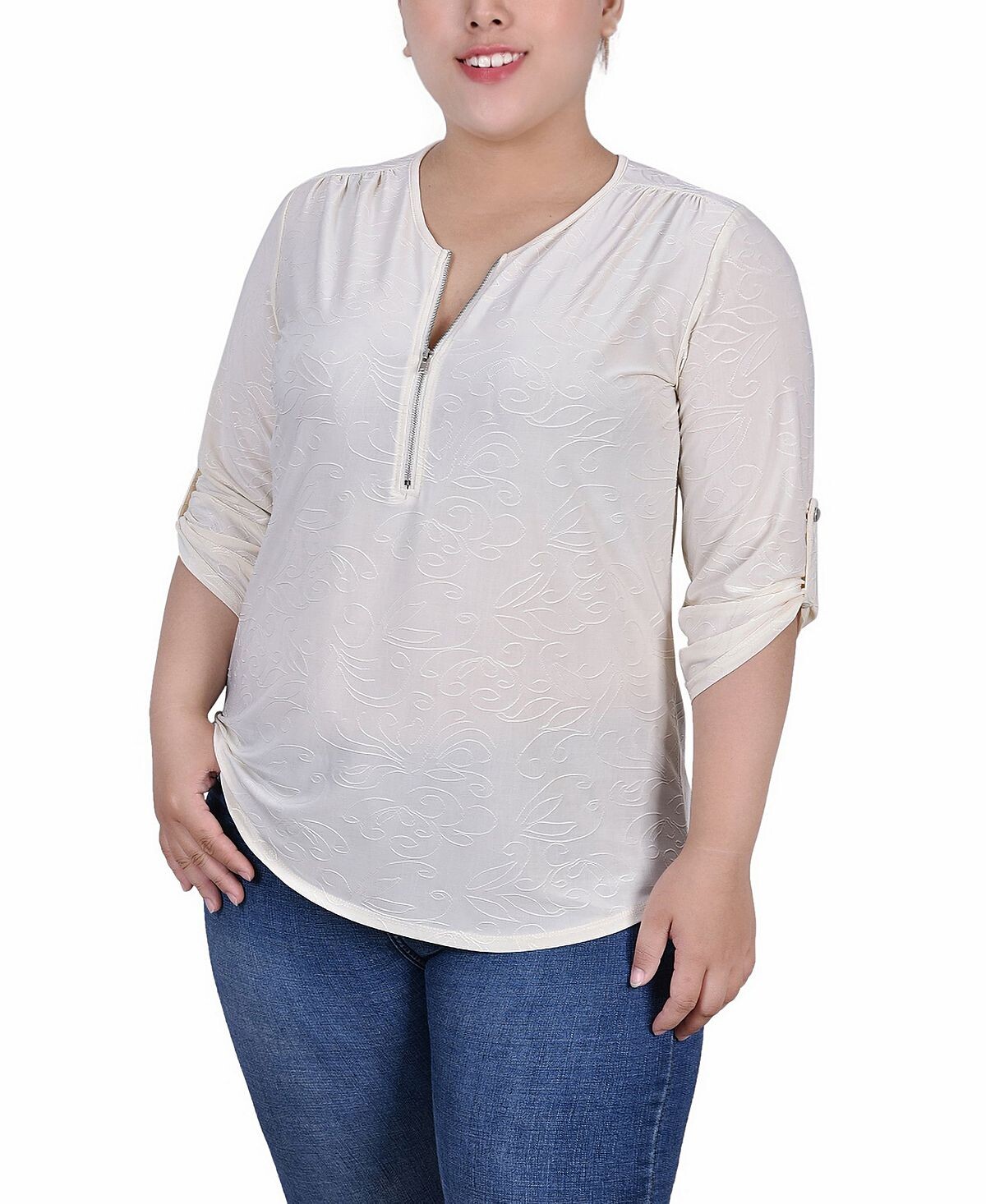 Жаккардовый вязаный топ размера плюс 3/4 с застежкой-молнией спереди NY Collection, Серый, Жаккардовый вязаный топ размера плюс 3/4 с застежкой-молнией спереди NY Collection
Жаккардовый вязаный топ размера плюс 3/4 с застежкой-молнией спереди NY Collection, Серый, Жаккардовый вязаный топ размера плюс 3/4 с застежкой-молнией спереди NY Collection