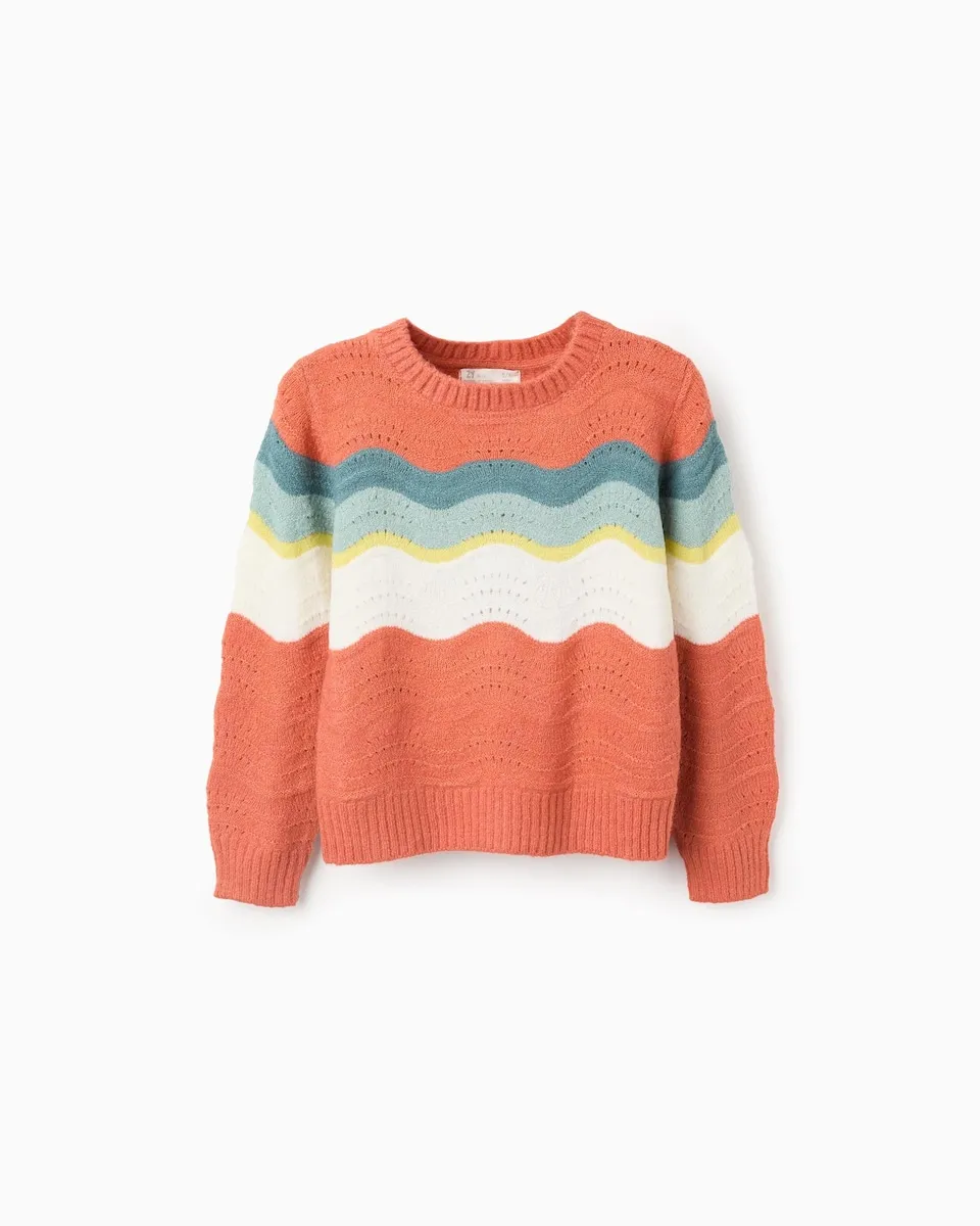 Детский полосатый вязаный джемпер Zippy, оранжевый
Детский полосатый вязаный джемпер Zippy, оранжевый