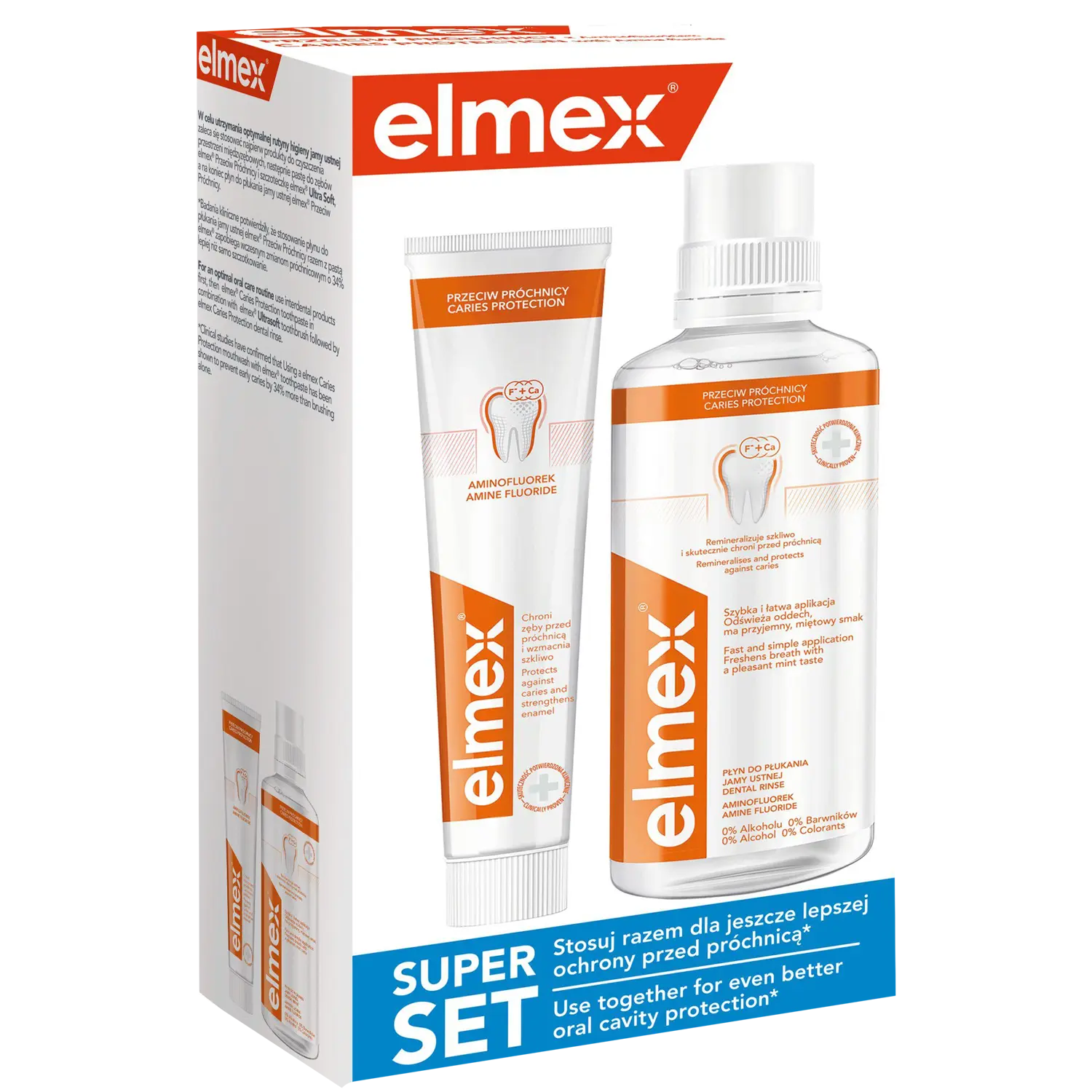 Elmex Przeciw Próchnicy набор: жидкость для полоскания рта, 400 мл + зубная паста, 75 мл
Elmex Przeciw Próchnicy набор: жидкость для полоскания рта, 400 мл + зубная паста, 75 мл