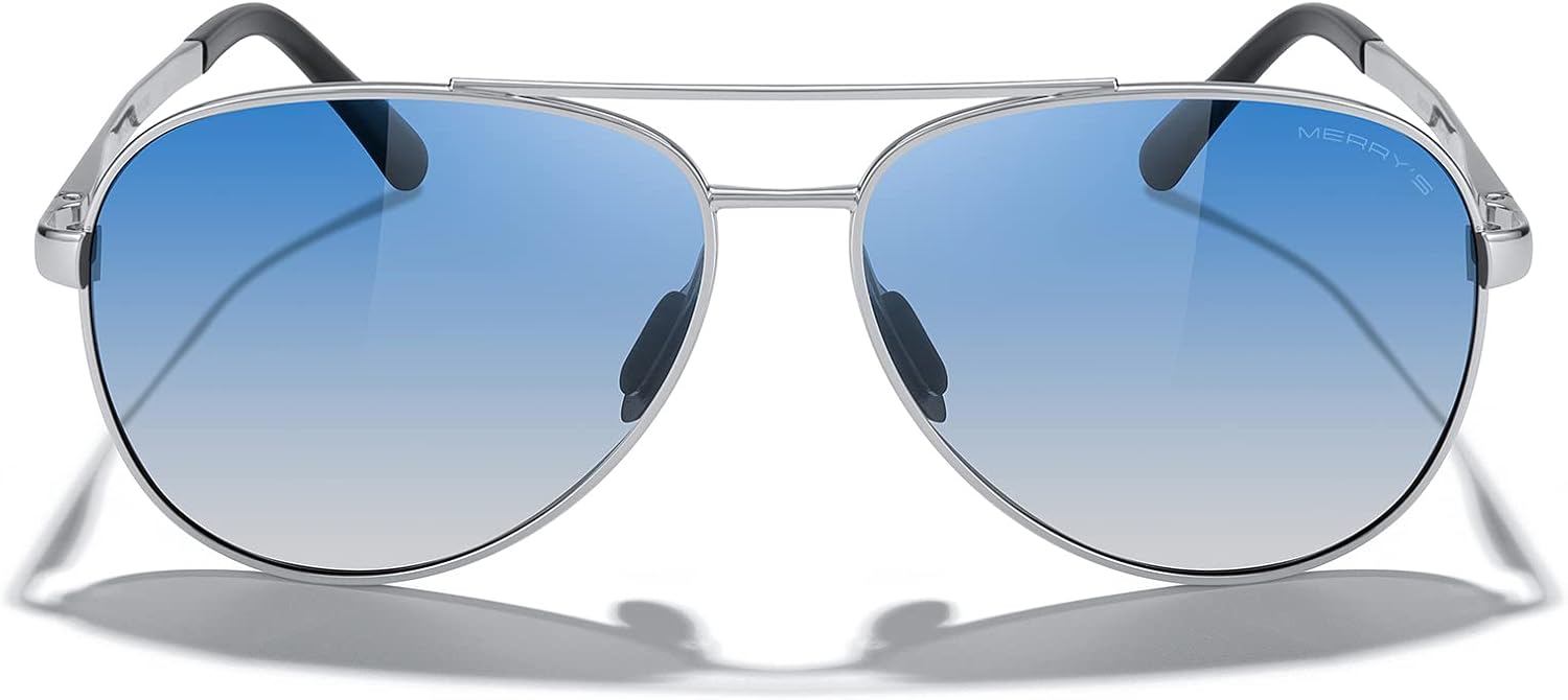 Солнцезащитные очки-авиаторы MERRY'S для мужчин и женщин - поляризованные очки для вождения, зеркальные линзы, защита от УФ-излучения UV 400, диаметр линз 58 мм, Silver Frame/Blue Gradient Lens
Солнцезащитные очки-авиаторы MERRY'S для мужчин и женщин - поляризованные очки для вождения, зеркальные линзы, защита от УФ-излучения UV 400, диаметр линз 58 мм, Silver Frame/Blue Gradient Lens