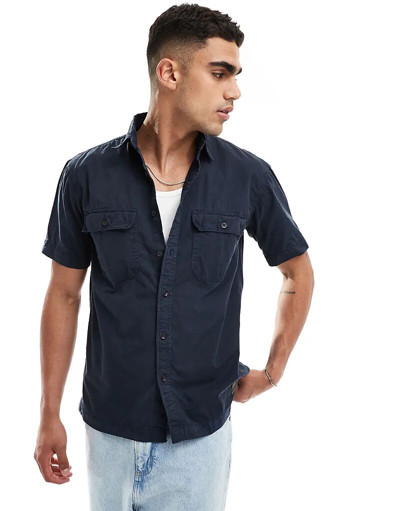 Рубашка в стиле милитари с коротким рукавом темно-синего цвета Superdry
Рубашка в стиле милитари с коротким рукавом темно-синего цвета Superdry