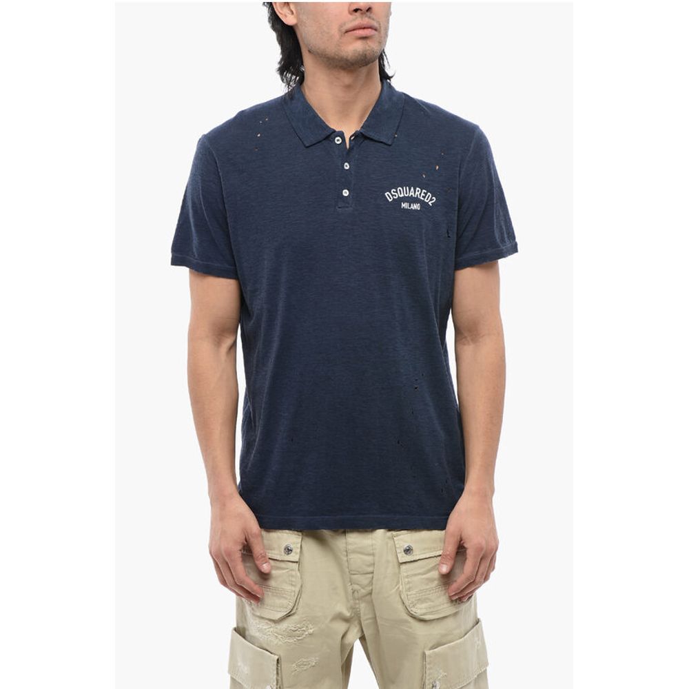 Поло Tennis Fit с эффектом потертости Dsquared2, синий
Поло Tennis Fit с эффектом потертости Dsquared2, синий