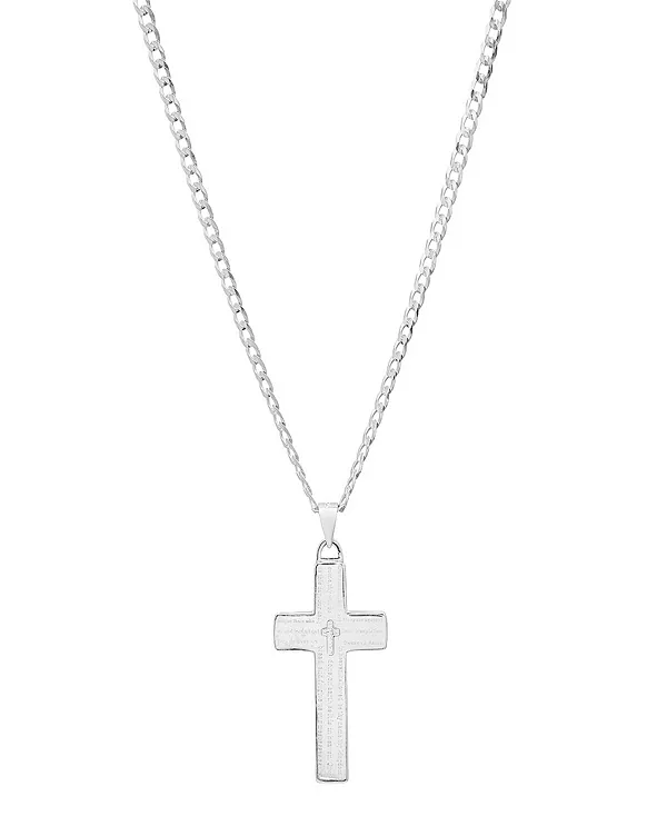 Ожерелье унисекс с кубинской суперплоской цепочкой и крестом-молитвой «Отче наш» Steeltime, silver
Ожерелье унисекс с кубинской суперплоской цепочкой и крестом-молитвой «Отче наш» Steeltime, silver