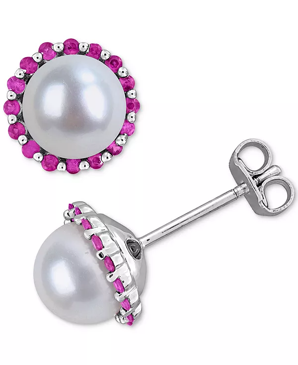 Серьги-Гвоздики с культивированным пресноводным жемчугом (7-7,5 мм) и рубином (3/8 карата) из стерлингового серебра Macy'S, red
Серьги-Гвоздики с культивированным пресноводным жемчугом (7-7,5 мм) и рубином (3/8 карата) из стерлингового серебра Macy'S, red