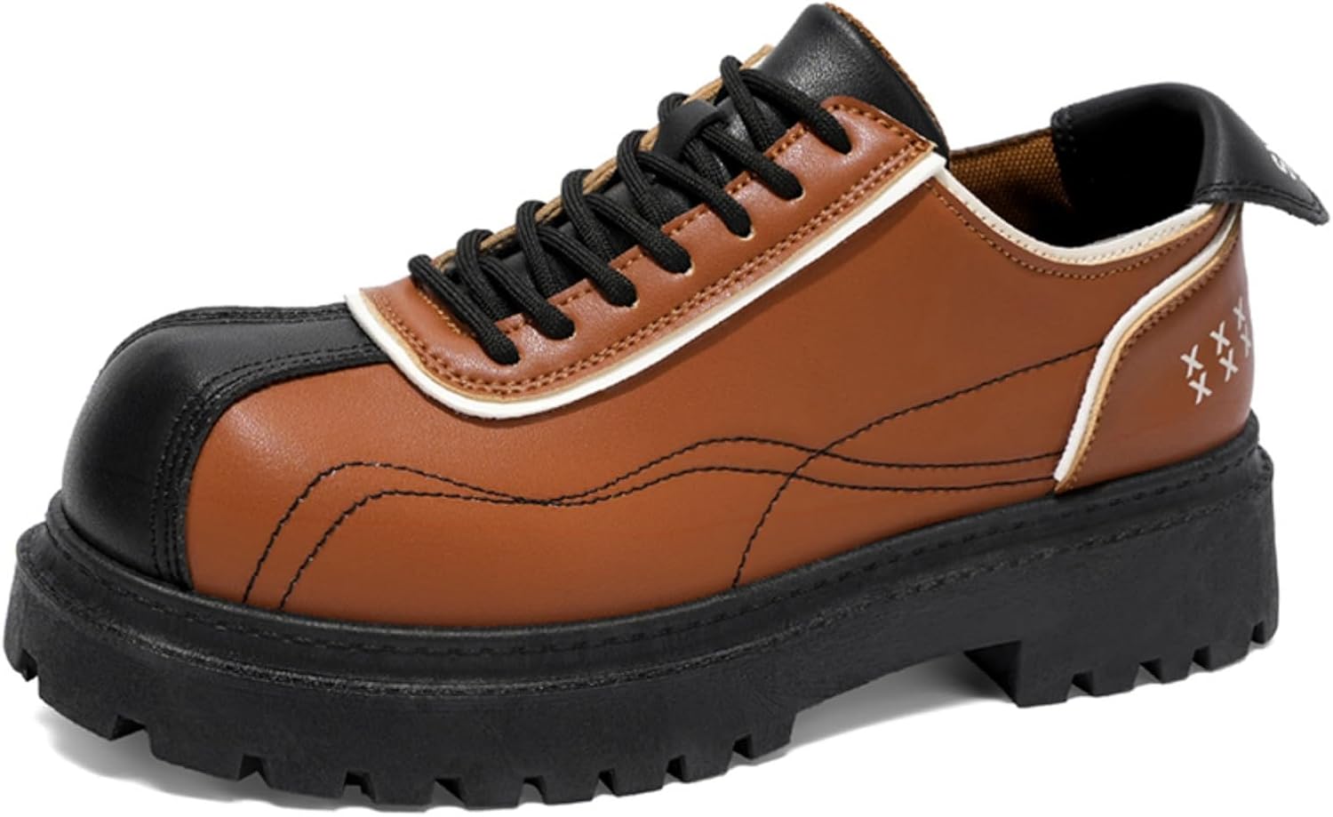 Мужские повседневные кожаные туфли двух тонов с массивной противоскользящей подошвой, большим округлым носком, ретро-стилем рабочей обуви и контрастной строчкой для повседневной моды и офисной носки Lshwcift, коричневый
Мужские повседневные кожаные туфли двух тонов с массивной противоскользящей подошвой, большим округлым носком, ретро-стилем рабочей обуви и контрастной строчкой для повседневной моды и офисной носки Lshwcift, коричневый