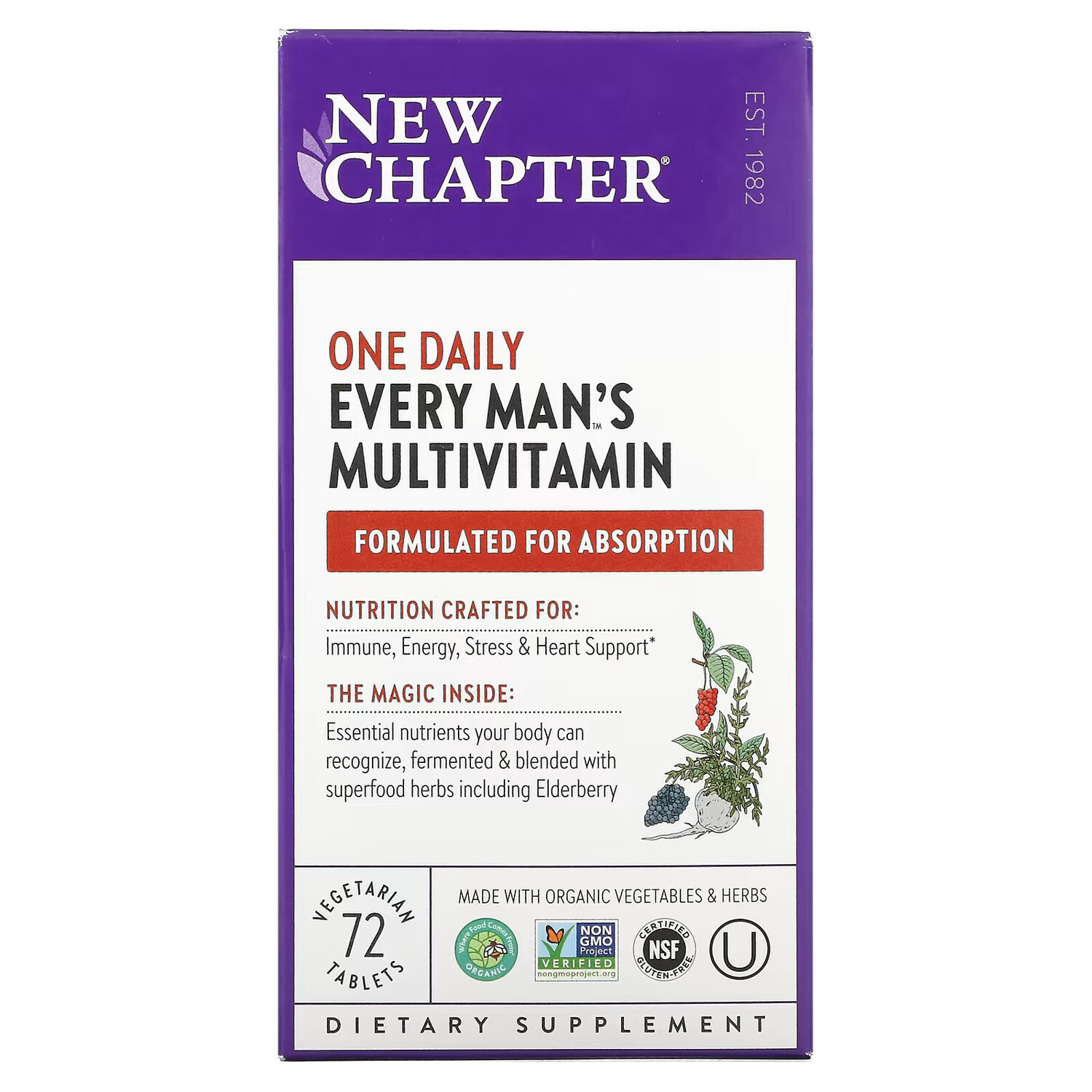 New Chapter, Every Man's One Daily Multi, мультивитаминная добавка для мужчин, 72 вегетарианских таблетки
New Chapter, Every Man's One Daily Multi, мультивитаминная добавка для мужчин, 72 вегетарианских таблетки