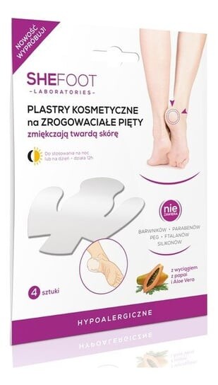 Пластыри косметические для мозолистых пяток, 4 шт. SheFoot
Пластыри косметические для мозолистых пяток, 4 шт. SheFoot