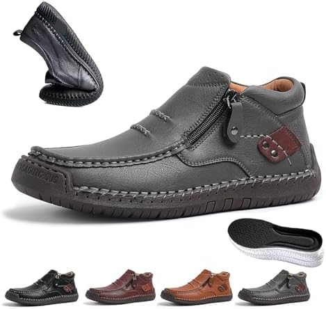 Мужские удобные кожаные ботинки WXDSTW ручной работы, мужские премиальные кожаные ботинки-слипы для вождения - широкий носок, поддержка свода стопы, легкие, удобные, водонепроницаемые, нескользящие ботинки на боковой молнии, серый
Мужские удобные кожаные ботинки WXDSTW ручной работы, мужские премиальные кожаные ботинки-слипы для вождения - широкий носок, поддержка свода стопы, легкие, удобные, водонепроницаемые, нескользящие ботинки на боковой молнии, серый