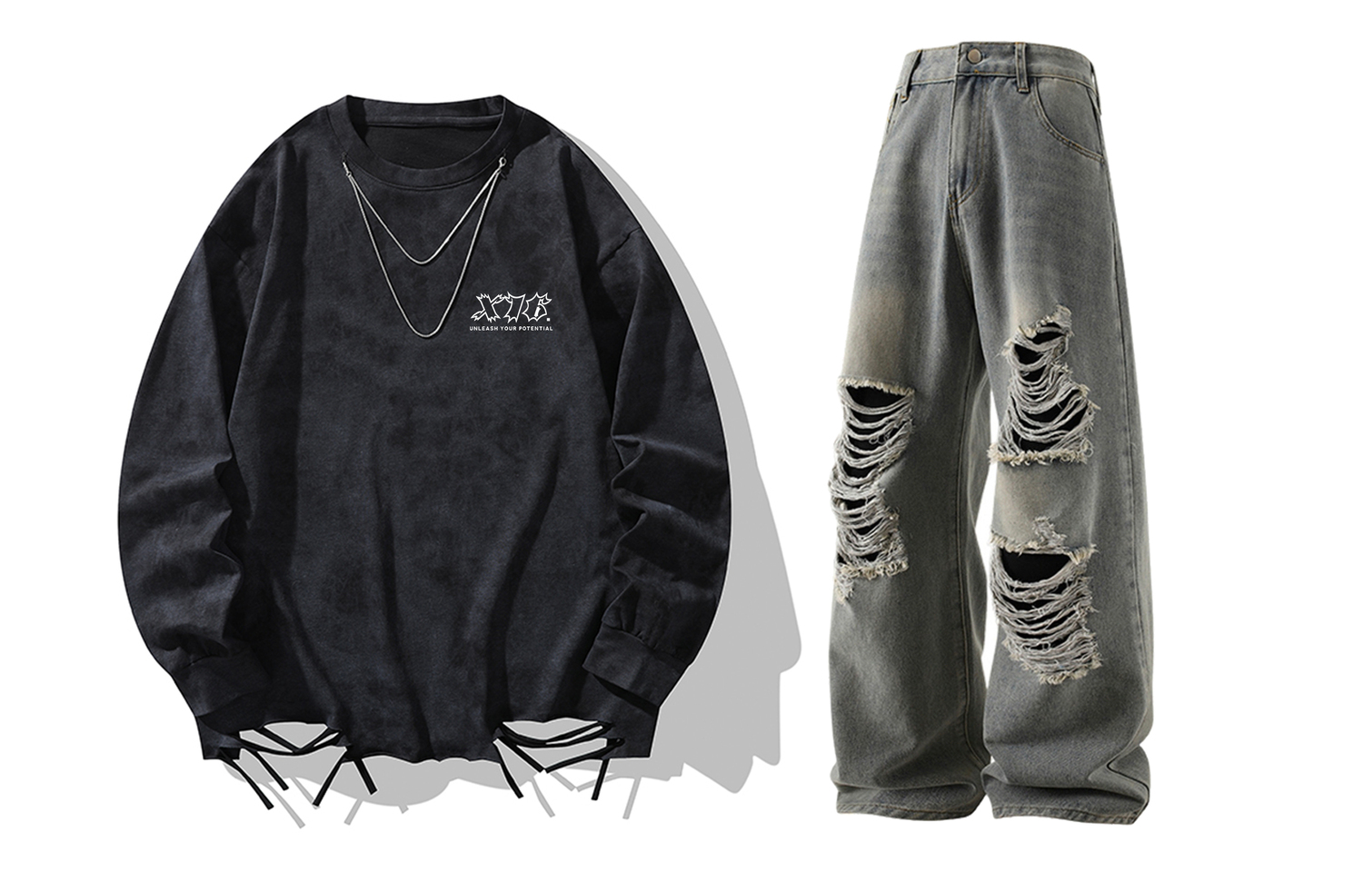 Свитшот-сет Unisex Crew Neck Moderate X1617, черный long-sleeved+vintage синий jeans
Свитшот-сет Unisex Crew Neck Moderate X1617, черный long-sleeved+vintage синий jeans