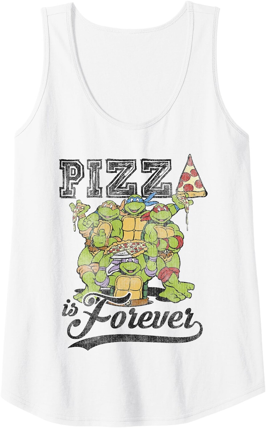 Женская майка Nickelodeon Teenage Mutant Ninja Turtles Pizza Forever, белый 
Женская майка Nickelodeon Teenage Mutant Ninja Turtles Pizza Forever, белый