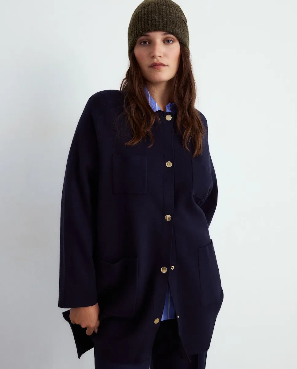 Женский трикотажный кардиган на молнии однотонный Couchel, темно-синий
Женский трикотажный кардиган на молнии однотонный Couchel, темно-синий