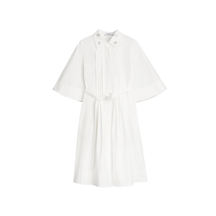 Женское платье с коротким рукавом и белым лацканом, средней длины ELLE, белый
Женское платье с коротким рукавом и белым лацканом, средней длины ELLE, белый