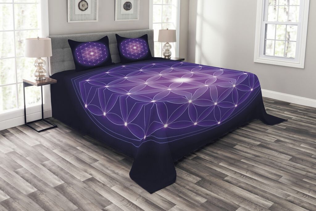 ABAKUHAUS Комплект покрывала Flower of Life, Flower of Life Stars, комплект с моющимися наволочками, для односпальных кроватей 264 x 220 см, темно-синий фиолетовый
ABAKUHAUS Комплект покрывала Flower of Life, Flower of Life Stars, комплект с моющимися наволочками, для односпальных кроватей 264 x 220 см, темно-синий фиолетовый
