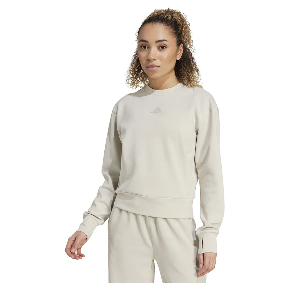 Толстовка спортивная adidas Designed For Training Warm-Up Crewneck, бежевый 
Толстовка спортивная adidas Designed For Training Warm-Up Crewneck, бежевый