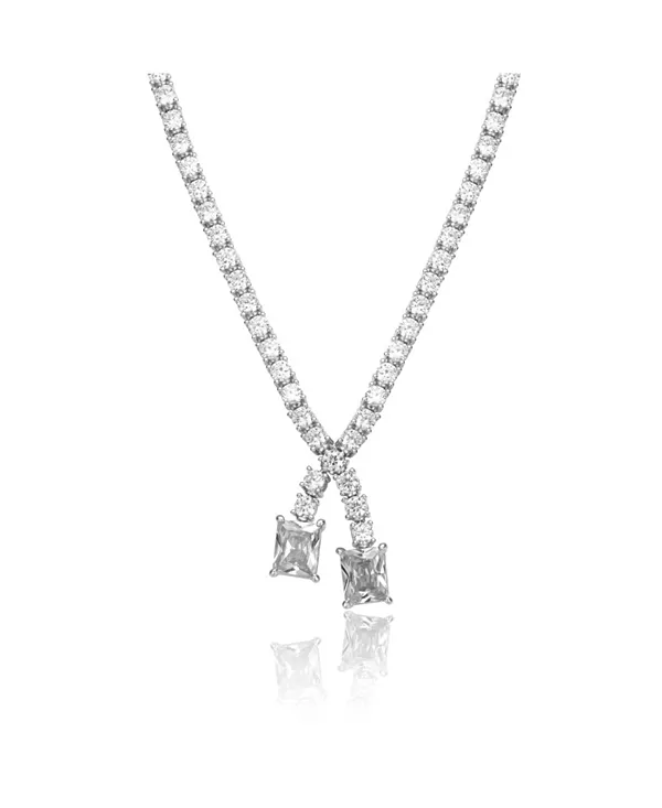 Элегантное ожерелье-цепочка для теннисного воротника с двумя камнями Rachel Glauber, white
Элегантное ожерелье-цепочка для теннисного воротника с двумя камнями Rachel Glauber, white
