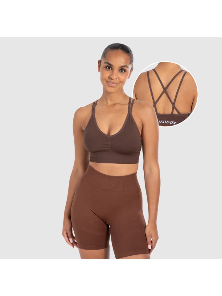 SMILODOX Спортивный бюстгальтер Katrin темно-коричневого цвета
SMILODOX Спортивный бюстгальтер Katrin темно-коричневого цвета