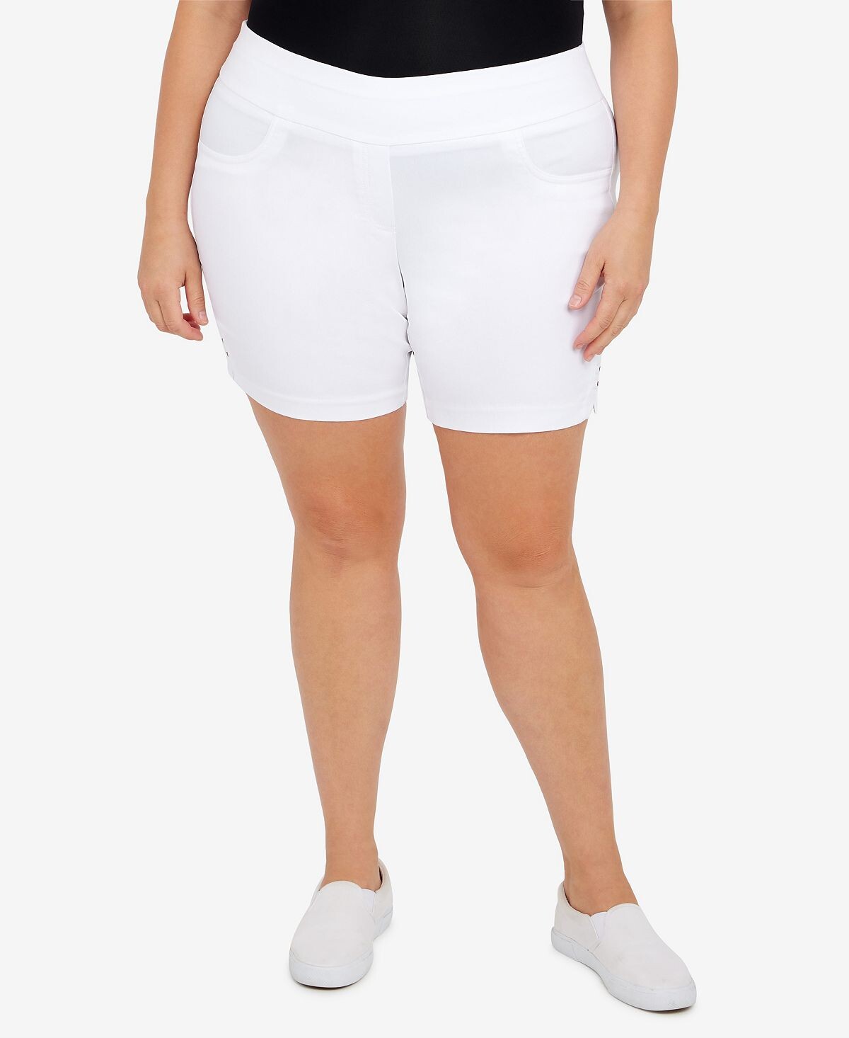 Эластичные однотонные шорты plus size essentials с эластичным поясом HEARTS OF PALM, белый
Эластичные однотонные шорты plus size essentials с эластичным поясом HEARTS OF PALM, белый