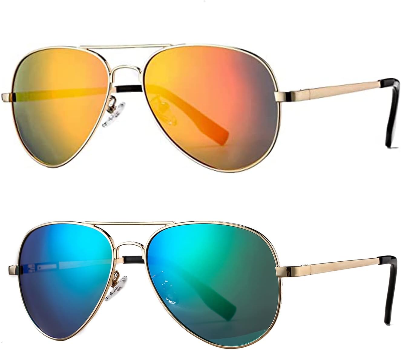 Поляризованные солнцезащитные очки-авиаторы HJSTES для женщин и мужчин, классические металлические линзы, зеркальная защита, 100% блокировка УФ-излучения, 58 мм, 2 Pack(gold/Orange Mirror,gold/Green Mirror)
Поляризованные солнцезащитные очки-авиаторы HJSTES для женщин и мужчин, классические металлические линзы, зеркальная защита, 100% блокировка УФ-излучения, 58 мм, 2 Pack(gold/Orange Mirror,gold/Green Mirror)