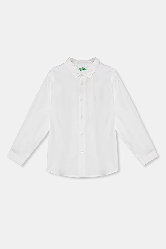 Детская хлопковая рубашка United Colors Of Benetton, белый 
Детская хлопковая рубашка United Colors Of Benetton, белый