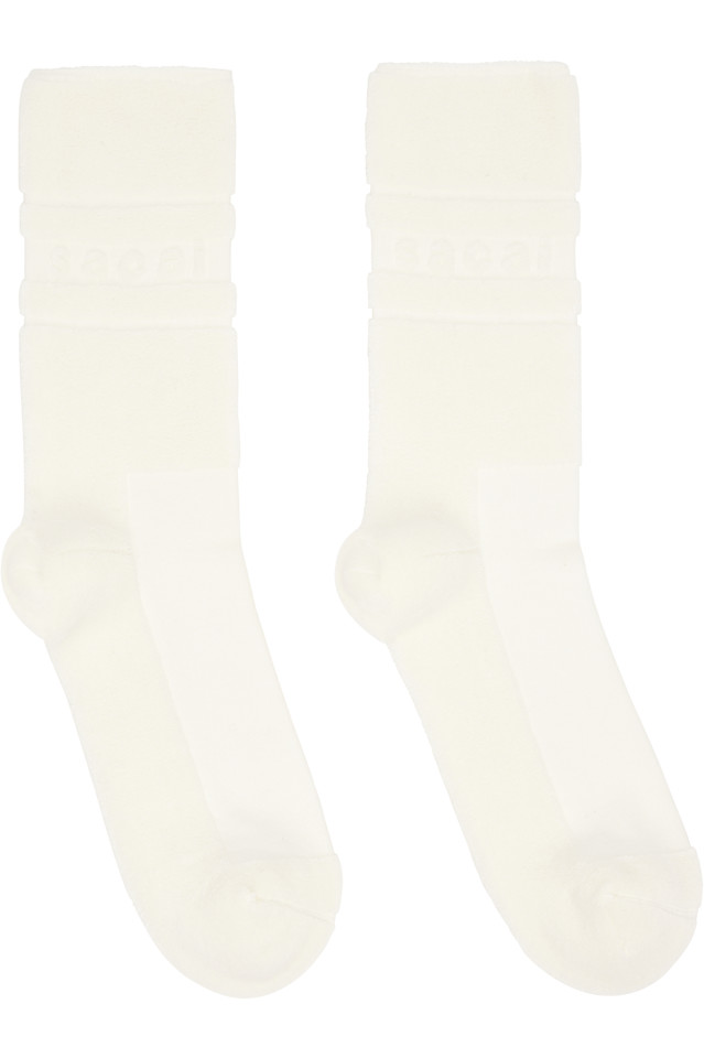 Носки с логотипом Pile Sacai, белый 
Носки с логотипом Pile Sacai, белый