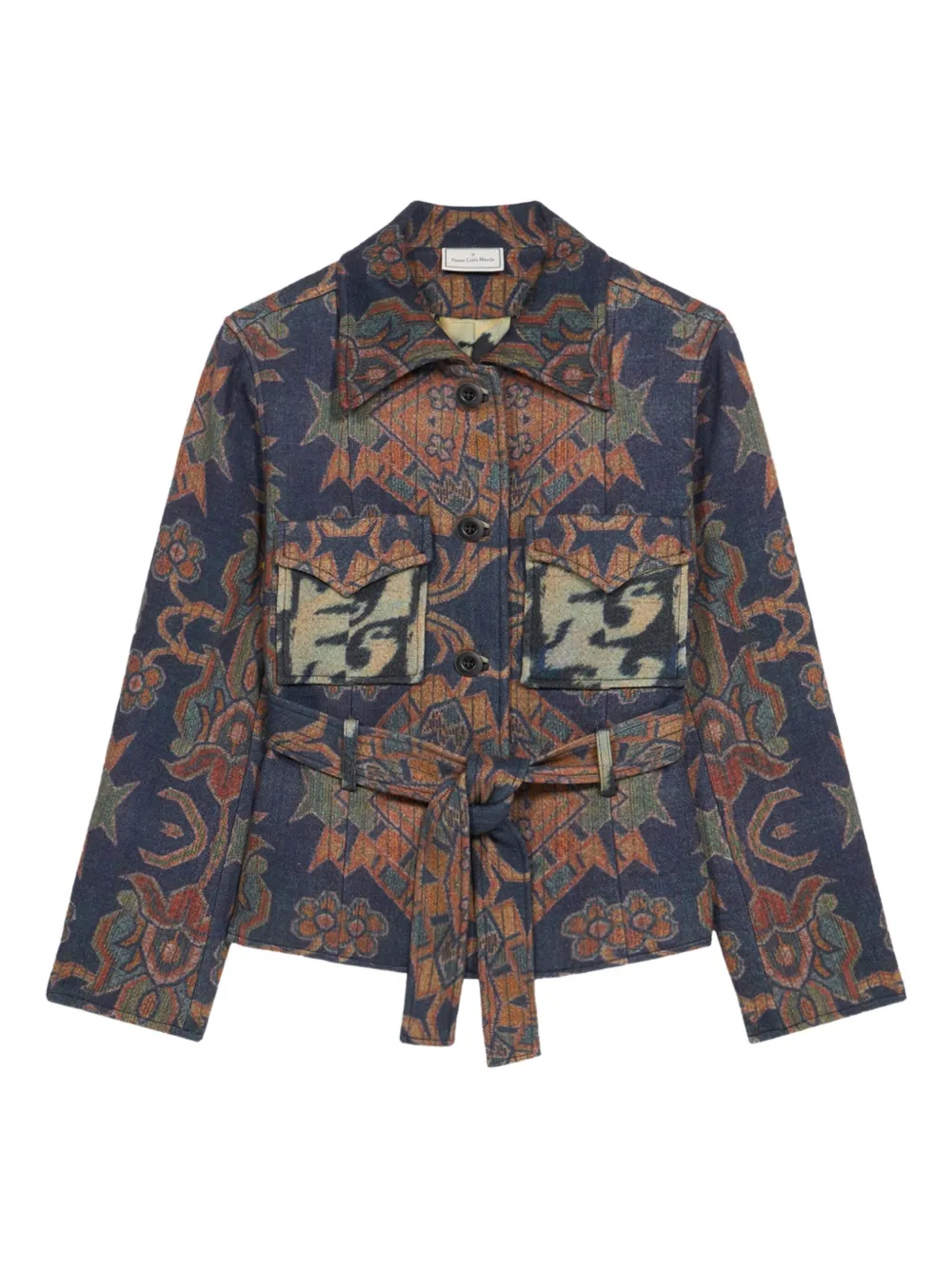 Жакет с гобеленовым узором и поясом Pierre-Louis Mascia, синий
Жакет с гобеленовым узором и поясом Pierre-Louis Mascia, синий