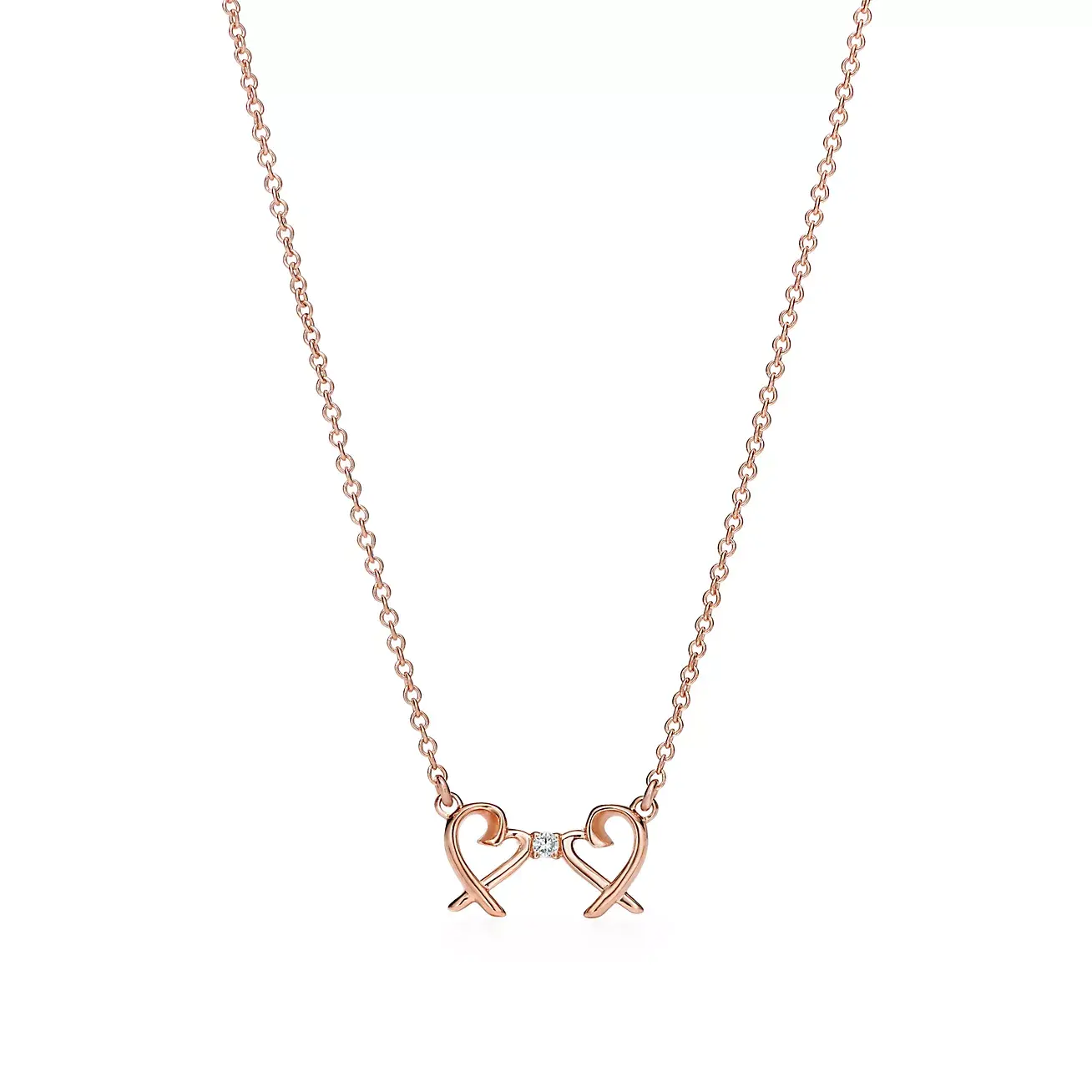 Колье Tiffany & Co. x Paloma Picasso Double Loving Heart, розовое золото/бриллиант
Колье Tiffany & Co. x Paloma Picasso Double Loving Heart, розовое золото/бриллиант