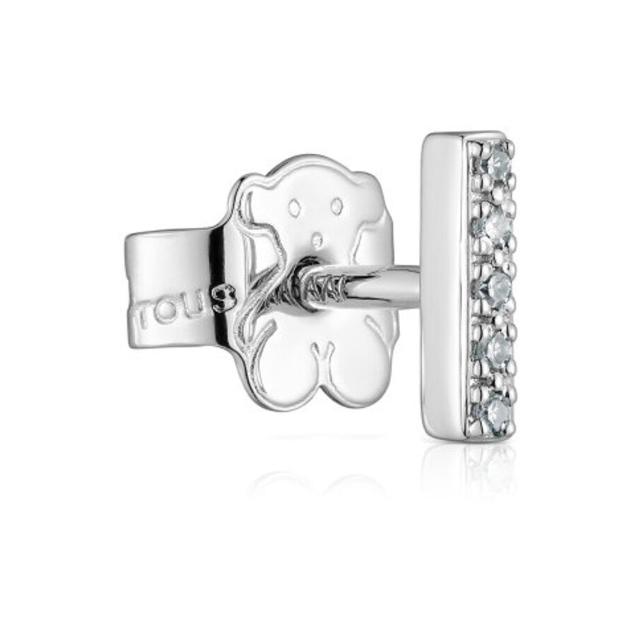 Серьга Tous Small Strip Single With Diamonds TOUS Grain, белое золото 
Серьга Tous Small Strip Single With Diamonds TOUS Grain, белое золото