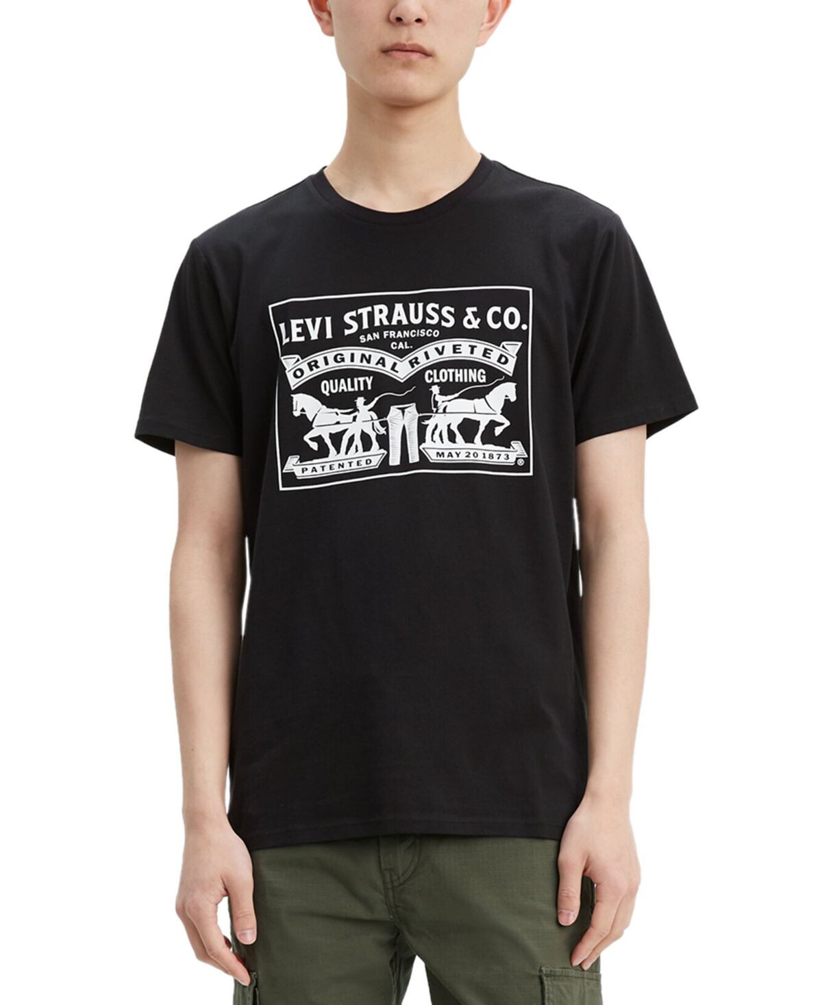 Мужская футболка с круглым вырезом стандартного кроя с графикой 2-horse Levi's, черный
Мужская футболка с круглым вырезом стандартного кроя с графикой 2-horse Levi's, черный