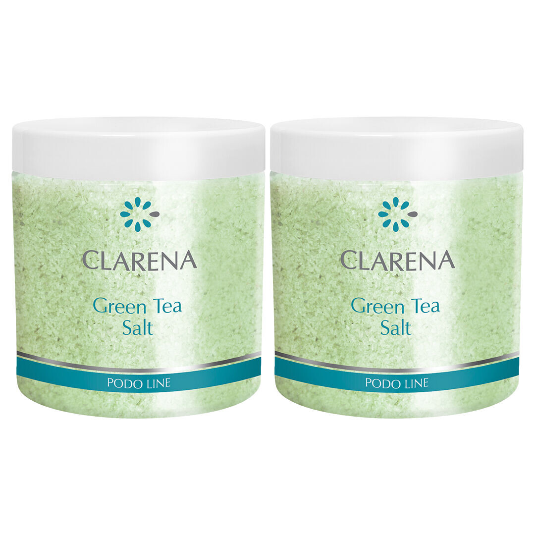 Набор: соль для ванночек для ног с зеленым чаем Clarena Podo Line, 2x600 гр 
Набор: соль для ванночек для ног с зеленым чаем Clarena Podo Line, 2x600 гр