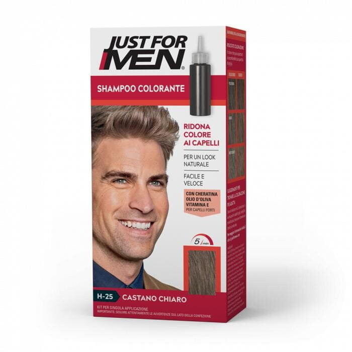 Just For Men, Шампунь-краситель, H25 Светло-коричневый 
Just For Men, Шампунь-краситель, H25 Светло-коричневый