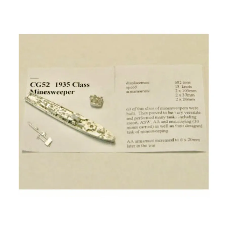 Тральщик класса М-35, Figurehead Ships - WWII Coastal Forces - German (1:1250) (Noble Miniatures)
Тральщик класса М-35, Figurehead Ships - WWII Coastal Forces - German (1:1250) (Noble Miniatures)