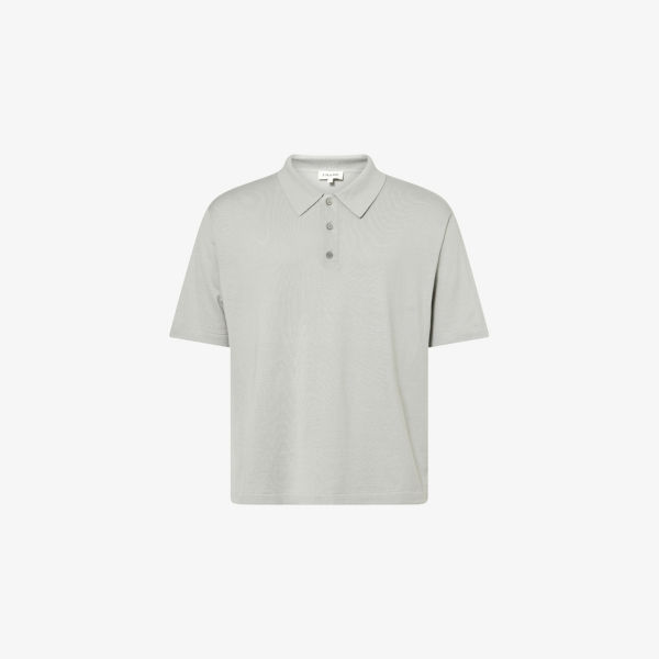 Поло Frame из шелка и хлопка тонкой вязки, голубой
Поло Frame из шелка и хлопка тонкой вязки, голубой