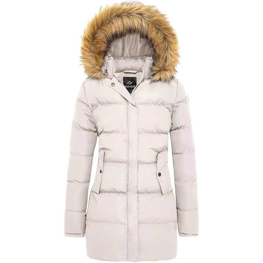 Куртка Farvalue Women's Winter Coat Thicken Puffer, бежевый
Куртка Farvalue Women's Winter Coat Thicken Puffer, бежевый