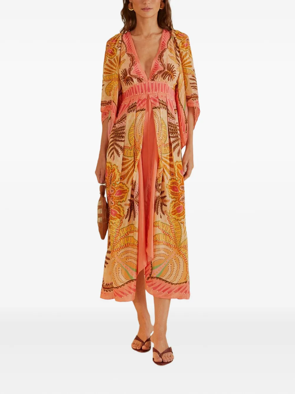 Платье макси с цветочным принтом и складками FARM Rio, оранжевый
Платье макси с цветочным принтом и складками FARM Rio, оранжевый