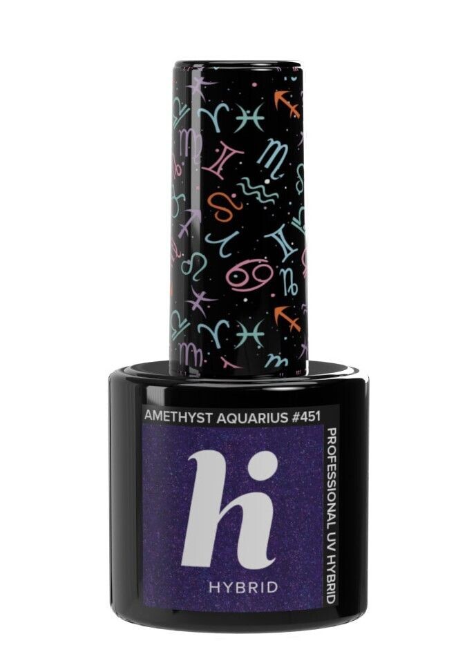 Hi Hybrid Hi Zodiac гибридный лак для ногтей, 451 Ametyst Aquarius 
Hi Hybrid Hi Zodiac гибридный лак для ногтей, 451 Ametyst Aquarius