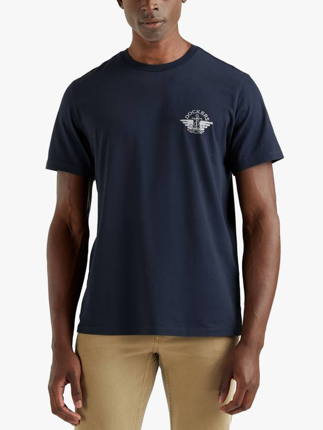 Хлопчатобумажная приталенная футболка с логотипом с коротким рукавом Dockers, темно-синий
Хлопчатобумажная приталенная футболка с логотипом с коротким рукавом Dockers, темно-синий