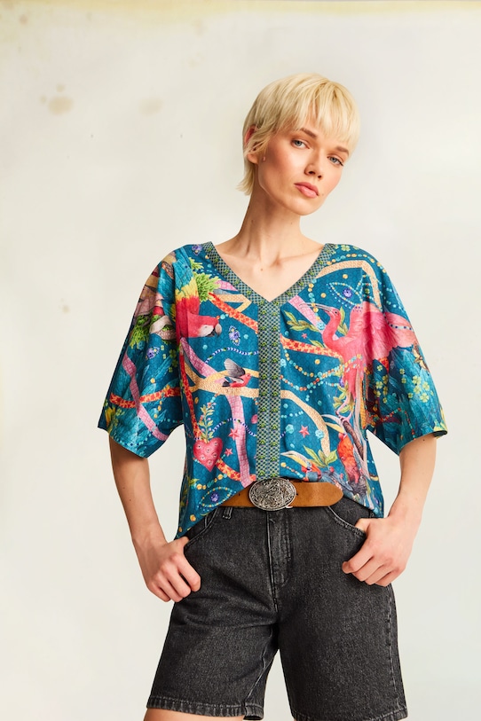 Хлопковая футболка Medicine, бирюзовый 
Хлопковая футболка Medicine, бирюзовый