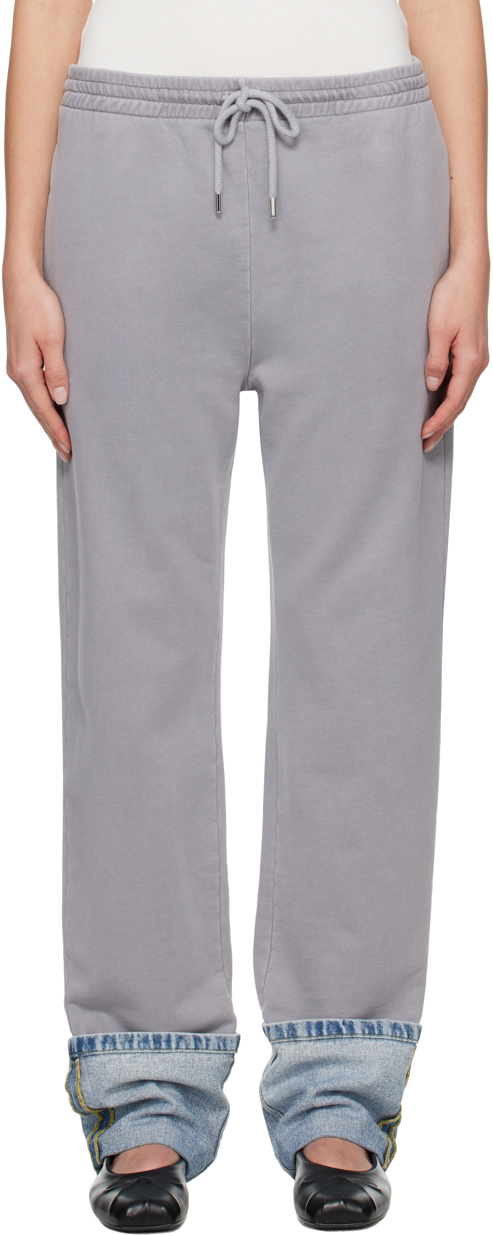 Брюки для отдыха из серого хлопкового флиса Moschino Jeans 
Брюки для отдыха из серого хлопкового флиса Moschino Jeans