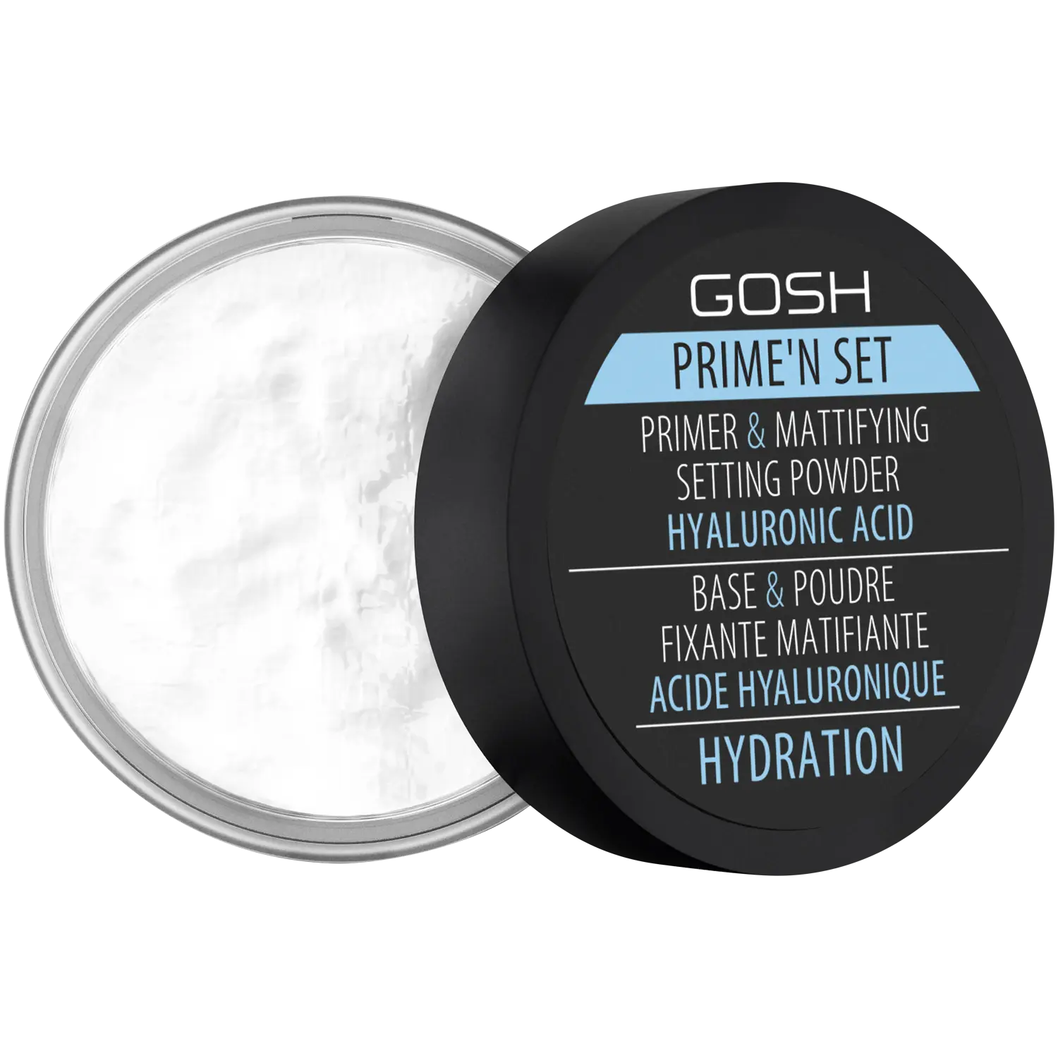 Gosh Prime'n Set фиксирующая и матирующая пудра-основа 3в1 с гиалуроновой кислотой для лица, 7 г