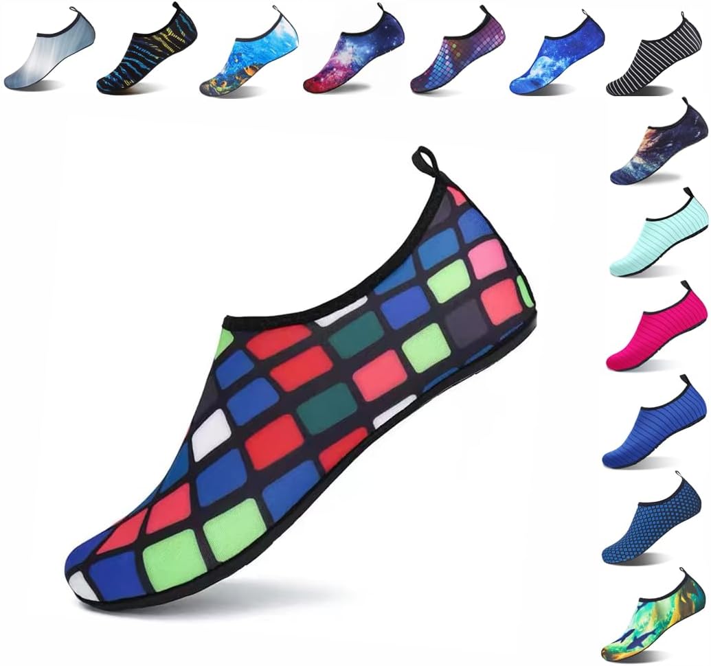 Быстросохнущие нескользящие водные носки для женщин и мужчин, взрослых, купальные комплекты, одежда для пляжа, йоги, активного отдыха, кемпинга, бассейна, отпуска Vimanbite, Colored Grid
Быстросохнущие нескользящие водные носки для женщин и мужчин, взрослых, купальные комплекты, одежда для пляжа, йоги, активного отдыха, кемпинга, бассейна, отпуска Vimanbite, Colored Grid