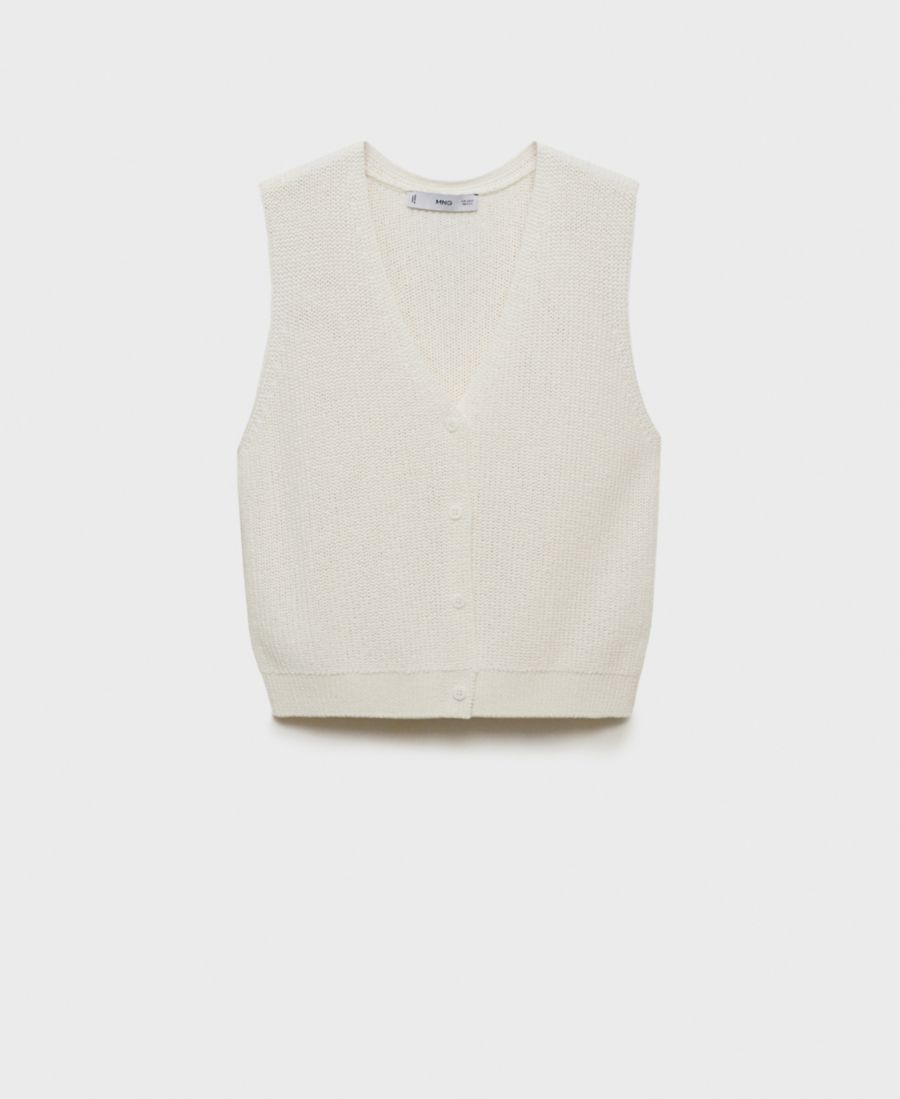 Женский ажурный вязаный жилет-свитер MANGO, White
Женский ажурный вязаный жилет-свитер MANGO, White