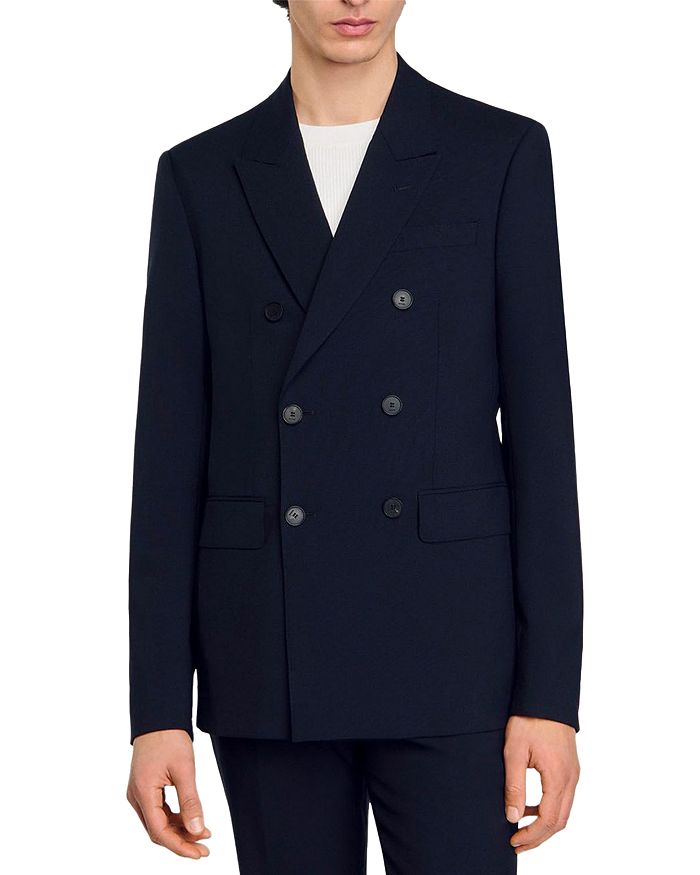 Двубортный пиджак Sandro, синий
Двубортный пиджак Sandro, синий