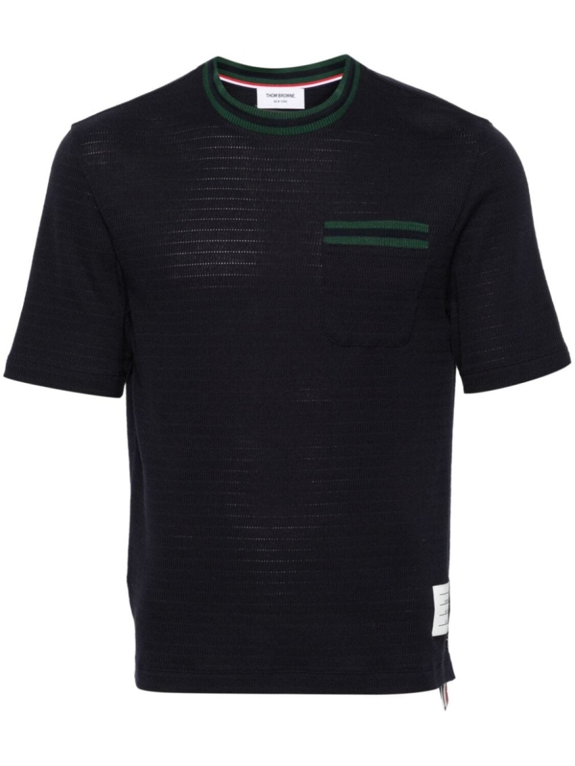 Thom Browne футболка с полосками RWB, синий
Thom Browne футболка с полосками RWB, синий