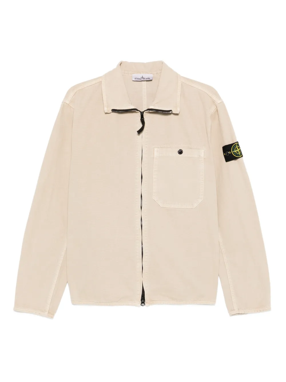 Рубашка-овершот на молнии с накладными карманами Stone Island, нейтральный
Рубашка-овершот на молнии с накладными карманами Stone Island, нейтральный