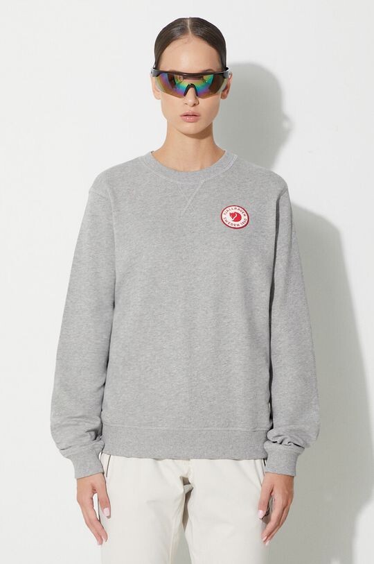 Хлопковая толстовка 1960 с логотипом Fjallraven, серый 
Хлопковая толстовка 1960 с логотипом Fjallraven, серый