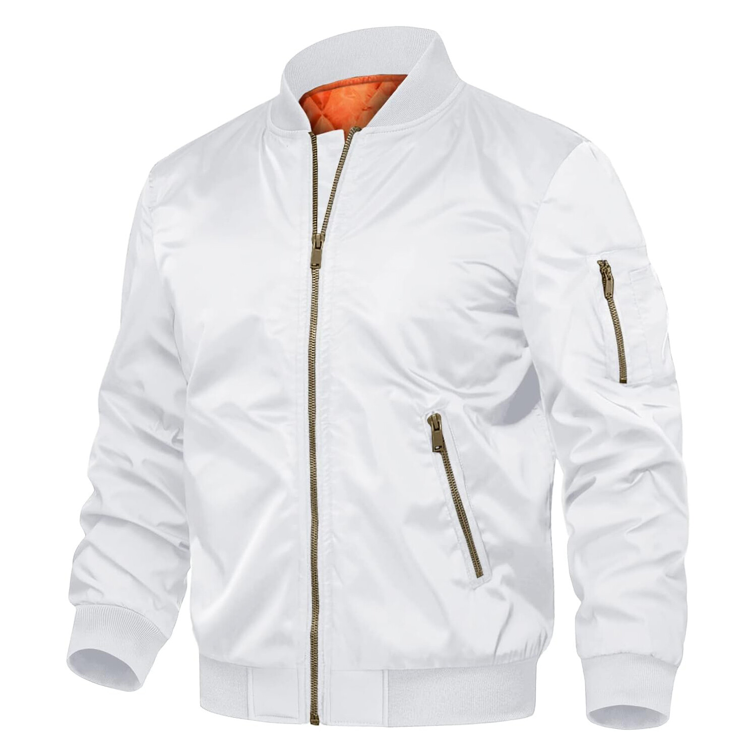 Куртка-бомбер Tacvasen Full Zip Winter Warm Padded, белый 
Куртка-бомбер Tacvasen Full Zip Winter Warm Padded, белый